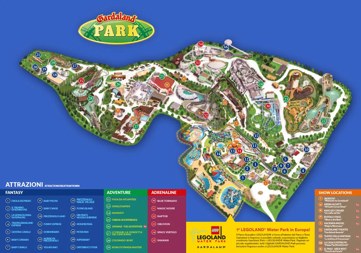 La Mappa di Gardaland Gardaland Resort