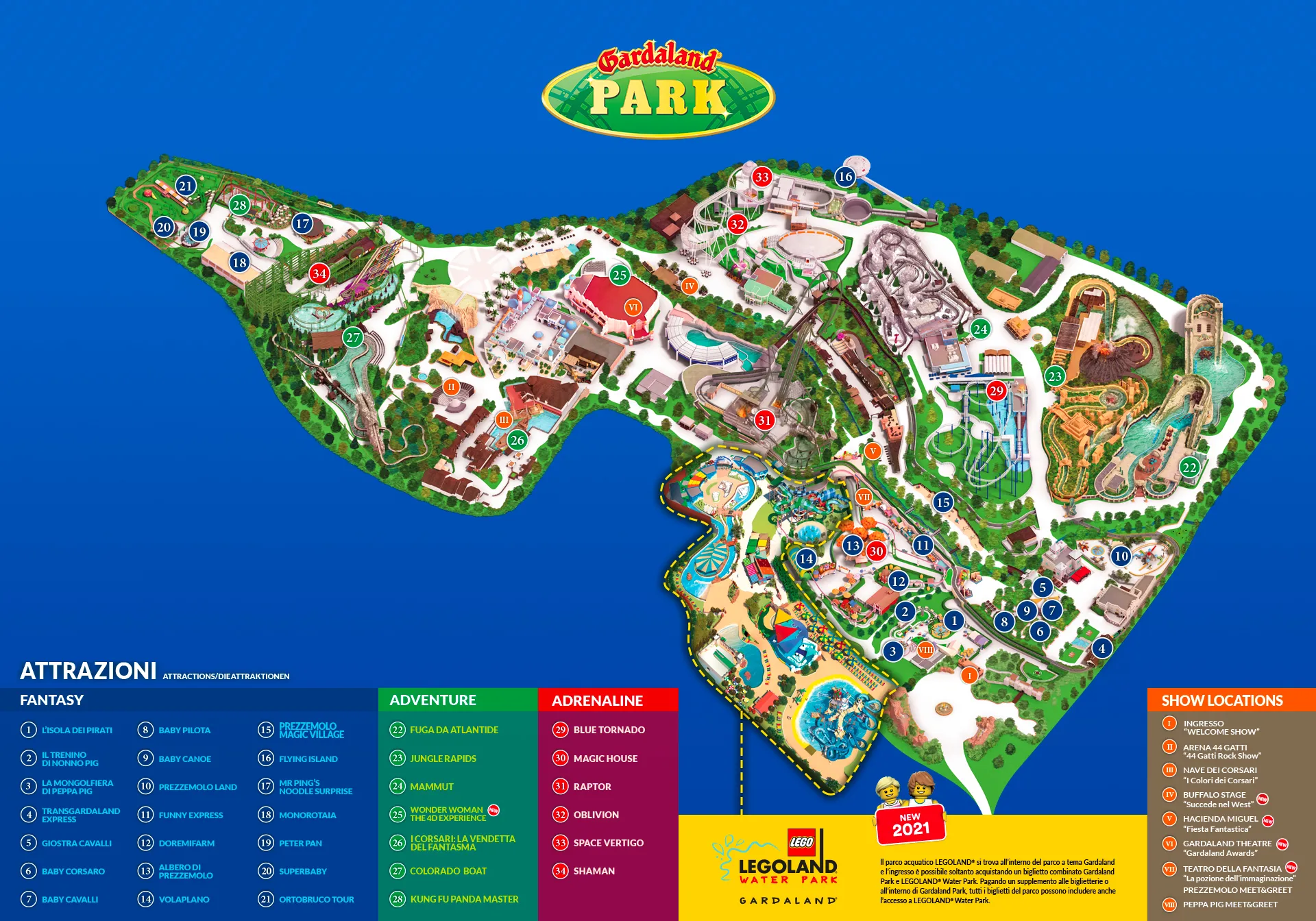 La Mappa di Gardaland Gardaland Resort
